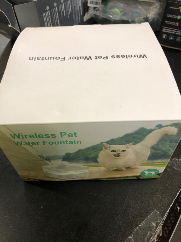 Photo 1 of Cat Water Fountain Cordless, Battery Operated Cat Fountain Indoor, Wireless Automatic Water Dispenser for Cats Drinking with Motion Sensor Multiple Cats and Dogs