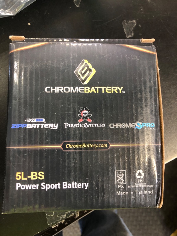 Photo 1 of CB CHROMEBATTERY 5L-BS Maintenance-Free 12V 5Ah Battery Replacement for ATV, Motorcycle, Jet Skis, Scooter, UTV, and More - Nut and Bolt (T3) Terminal