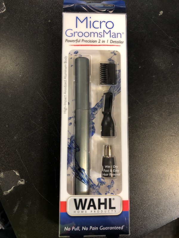Photo 1 of Wahl Micro Groomsman Battery Personal Trimmer for Hygienic Grooming with Rinseable, Interchangeable Heads for Eyebrows, Neckline, Nose, Ears, & Other Detailing - 05640-600