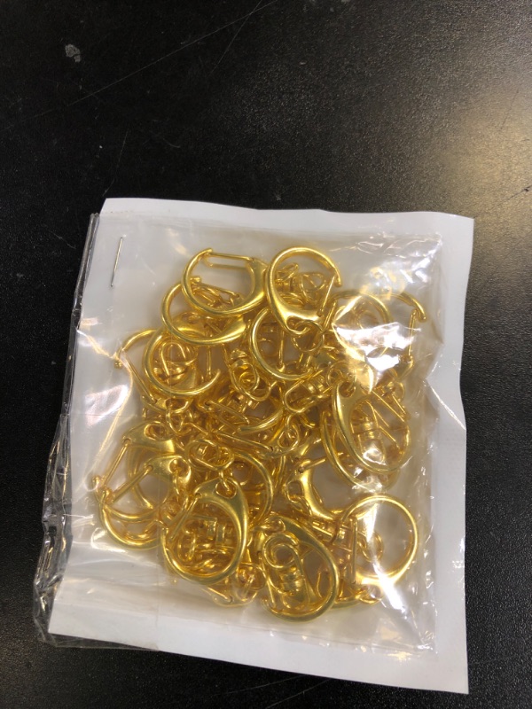 Photo 1 of 25 Pack Lobster Claw Clasps Keychain Kit, Gold Keychain Clip with Swivel Snap Hooks, Bulk Key Chain Clasps for Crafts DIY Making