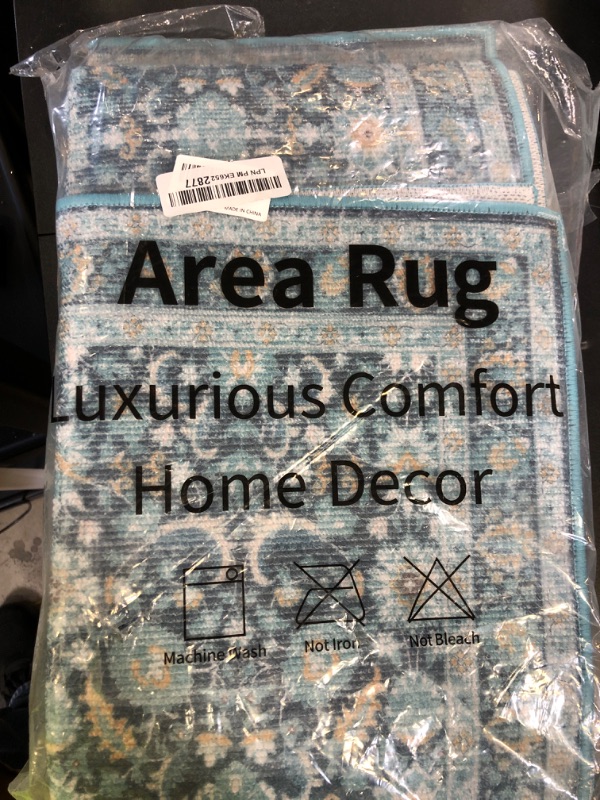 Photo 1 of KIMODE Kitchen Rugs Sets of 3, Boho Oriental Kitchen Rugs Non Skid Washable, Turquoise Long Kitchen Mats for Floor, Comfort Cushioned Kitchen Runner Rug for Kitchen Hallways Laundry Sink Bathroom