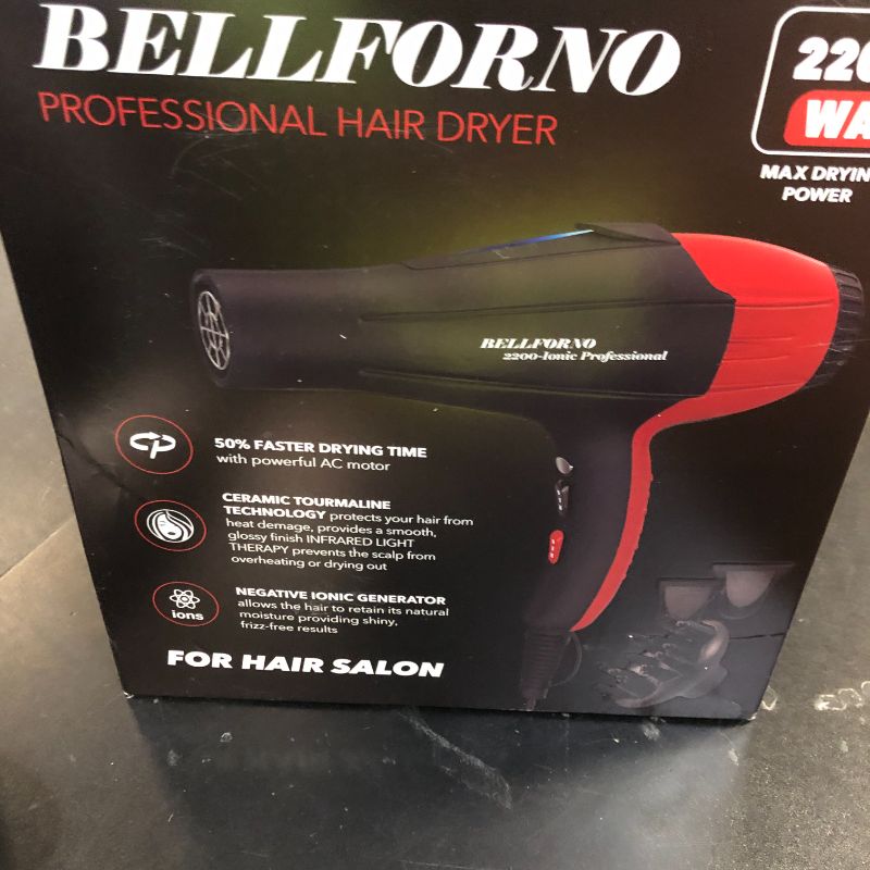 Photo 1 of Professional 2200W Ionic Salon Hair Dryer - Professional Blow Dryer - Hair dryers for Women - Hairdryer with Diffuser (Black/Blue)