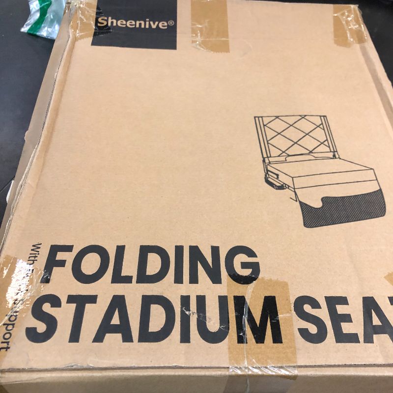 Photo 1 of Sheenive Stadium Seats for Bleachers with Back Support, Bleacher Seats with Backs and Cushion Wide, Padded Portable Folding Comfort Stadium Chair with Shoulder Strap, Perfect for Sports Events, Blue