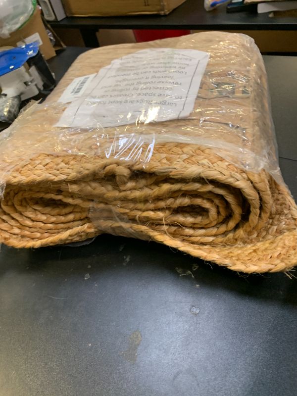 Photo 1 of FRELISH DECOR Handwoven Jute Kitchen/Hallway Runner - Natural Rustic Vintage Braided Reversible Area Rug - Eco Friendly Rug for Bedroom - Kitchen - Living Room - Farmhouse (2'x8' - Natural)
