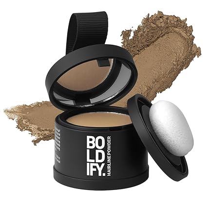 Photo 1 of BOLDIFY Hairline Powder - Root Touch Up Hair Color for Gray Coverage - Bald Spot Concealing Hair Powder for Women & Men - 48-Hour Stain-Proof - Dark Blonde
