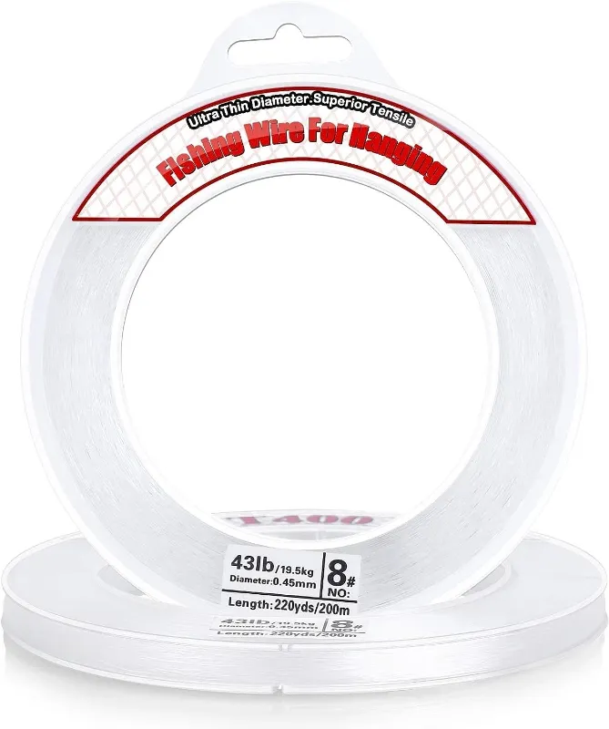 Photo 1 of Clear Fishing Wire, 220YD Fishing Line Clear Invisible Hanging Wire Strong Nylo