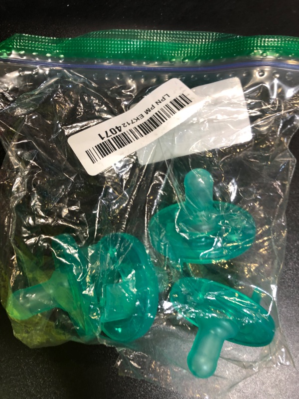 Photo 1 of Philips Avent Soothie Orthodontic Baby Pacifiers, 100% Silicone Pacifiers, One Piece, BPA-Free, for Babies 3-18 Months, Green, 4 Pack, Model SCF192/45