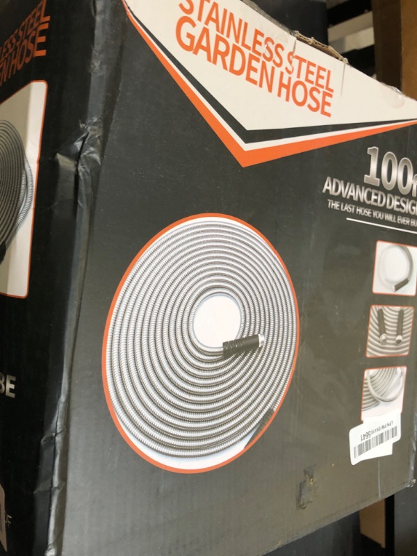 Photo 1 of 100 ft Stainless Steel Garden Hose - 2025 Upgraded Metal Water Hoses with 3/4" Solid Brass Fitting, Extra Strength Materials - Lightweight,Ultra Flexible,Durable,Kink-Less Water Hoses For Yard Camper