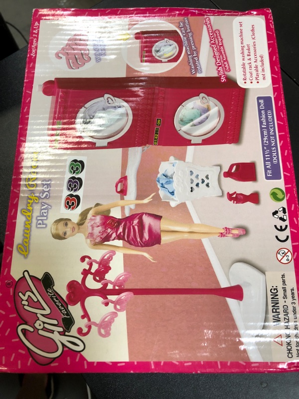 Photo 1 of Gloria, Girl Laundry Room Play Set for 11" to 12" Dolls and Dollhouse Furniture
