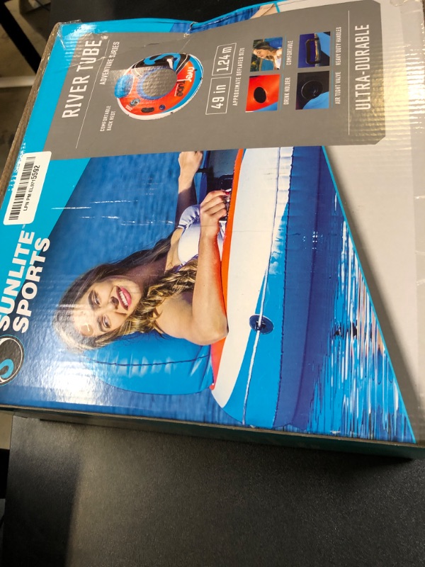 Photo 1 of 2025 New & Upgraded Sunlite Sports Heavy Duty River Tube Inflatable, Premium Water Float to Lounge Above Lake and River, Outdoor Water Raft Sport Fun, Recreational Use