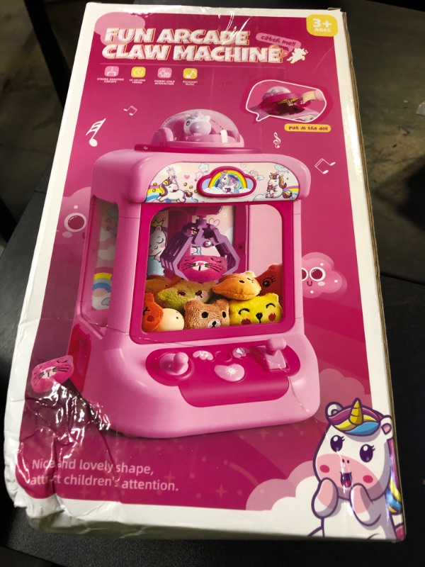 Photo 1 of Claw Machine for Kids, Mini Vending Machine Girls Unicorn Toys, Candy Grabber Prize Dispenser with Sound & 20 Mini Plush Toys, Electronic Arcade Game Indoor Toy for Home Party Birthday Gifts