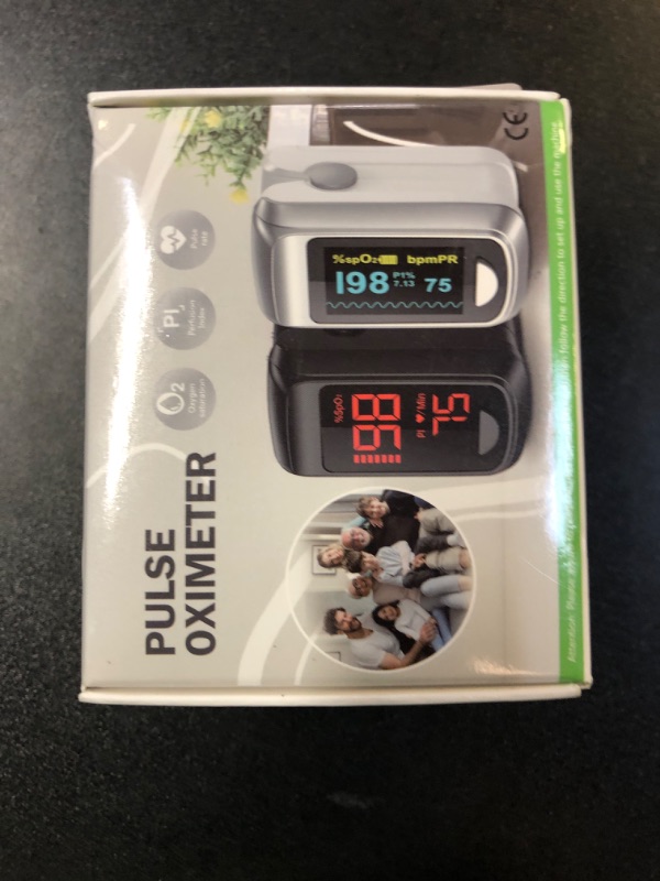 Photo 1 of Fingertip Pulse Oximeter Blood Oxygen Monitor Pulse Ox, Heart Rate and Fast Spo2 Reading Oxygen Meter with OLED Screen Included Batteries and Lanyard