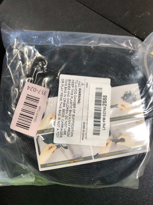 Photo 1 of WSZJINB 1.5In x 32Ft Cable Straps Heavy Duty With 40 Buckles, Black Hook and Loop Straps, Reusable Cable Ties for Organizer or Storage