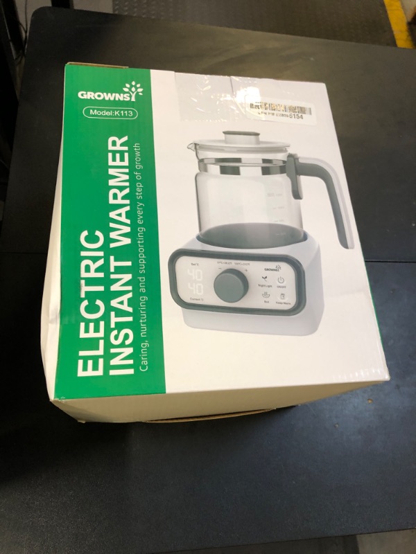 Photo 1 of GROWNSY Baby Instant Warmer, Glass Water Boiler with Accurate Temperature Control for Formula, Coffee and Tea, 1.3 Liter Electric Kettle with LCD Display and Timer