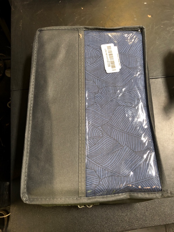Photo 1 of SLEEPBELLA Duvet Cover King Size, 600 Thread Count Cotton Navy & Grey Printed with Luxurious Blue Leaves Pattern Reversible Botanical Comforter Cover Sets, Bedding Set 3Pcs (King, Navy-Blue Leaves)