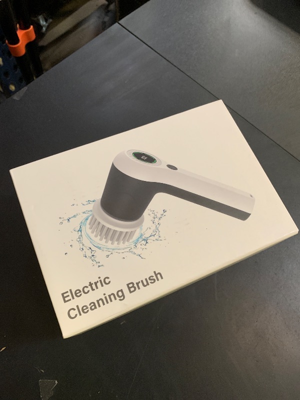 Photo 1 of PUFTEM Electric Spin Scrubber, Cordless Shower Scrubber with Battery Level Display, 2 Speeds Electric Scrubber for Cleaning with 6 Replaceable Heads, Cleaning Brush for Bathroom/Sink/Window