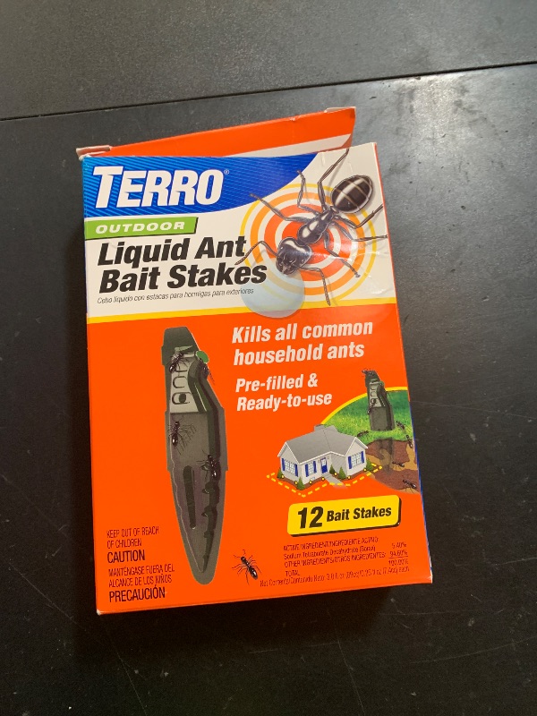 Photo 1 of TERRO Liquid Ant Baits - T1813B - Outdoor Ready-to-Use Terro Ant Traps, Kills Household Ants, 12 Stakes