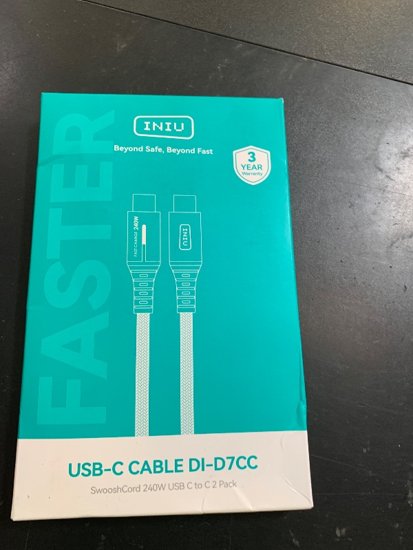 Photo 1 of INIU USB C to USB C Cable, 240W Fast Charging [6.6ft, 2-Pack] Type C Charger Cord, Braided USBC Phone Charger Cable for iPhone 16 15 Pro Samsung S24 S23 Laptops MacBook iPad Switch Steam Deck etc.