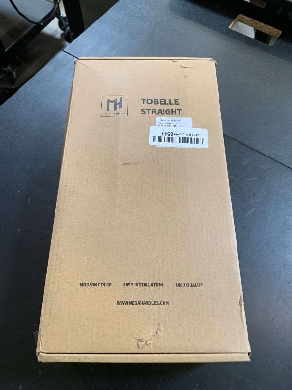 Photo 1 of Mega Handles - TOBELLE Gold Entry Door Handleset - Single Cylinder Handleset with Lever for Entrance and Front Doors - Modern Door Handles for Left and Right-Handed Doors - Straight Handle