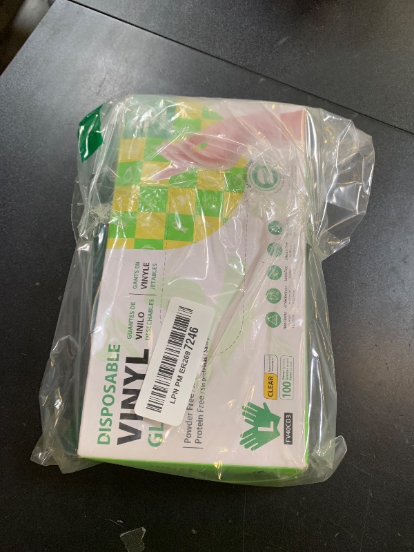 Photo 1 of SWIFTLITE Disposable Vinyl Gloves, Food Safe, Latex-Free Powder-Free Clear Plastic Gloves for Cooking, House Clean, Food Prep (100, Large)