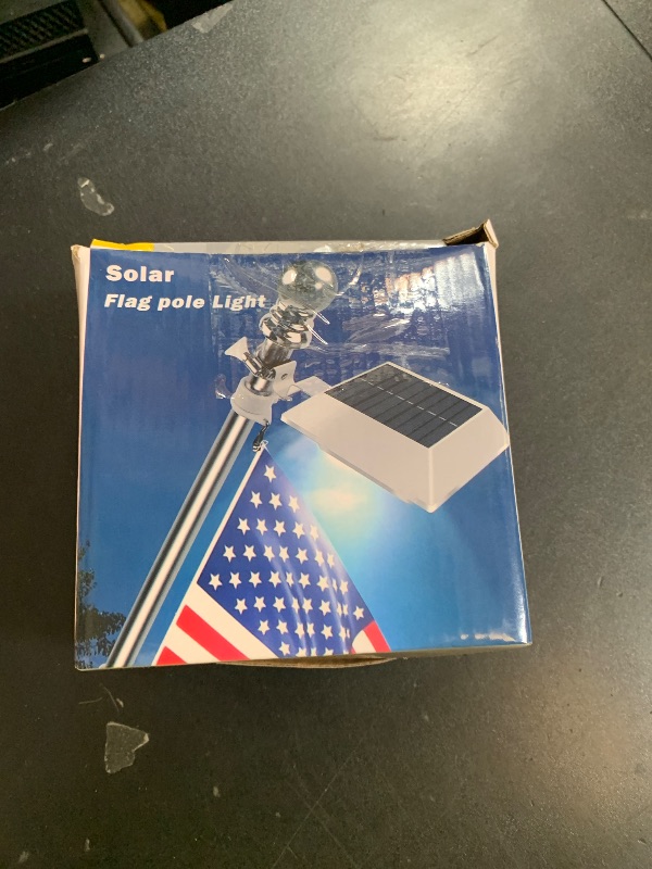 Photo 1 of Solar Flag Pole Light, Bright White 6000k Flagpole Light Upgrade Solar Powered for 5ft 6ft Flag Pole, Outdoor Dusk to Dawn Led Solar Lights, Outside House Garden Yard American Flags Decor,Black