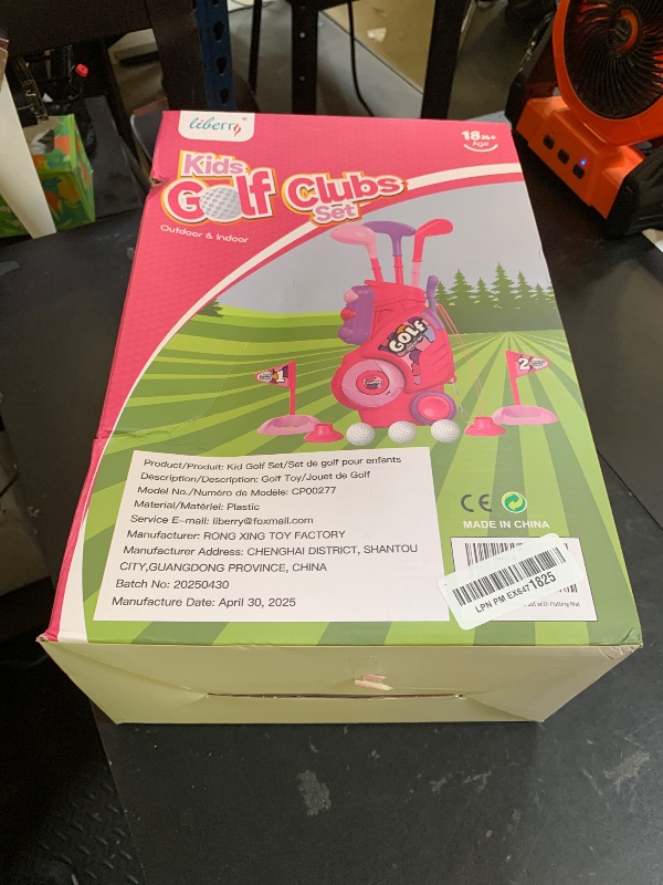 Photo 1 of Liberry Toddler Golf Set with Putting Mat for 2 3 4 Years Old Boys Girls, Upgraded Kids Golf Cart with Unique Shoulder Strap Design, Indoor and Outdoor Golf Toys Gifts (Pink)