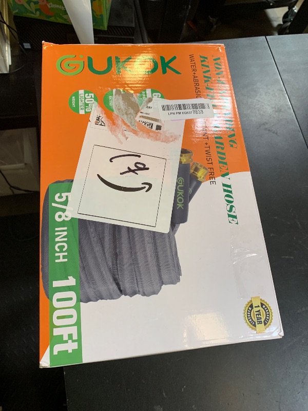 Photo 1 of GUKOK 2025 Upgraded 100FT Non-Expanding Garden Hose, Ultra-Light & Flexible Water Hose - Burst-Resistant, Kink-Free, High-Pressure, All-Weather Use for Lawns, Gardens, and Outdoor Cleaning