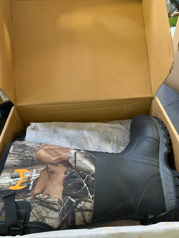 Photo 1 of Hunthor Hunting Boots for Men, Snake Proof Rubber Waterproof Boots with Insulation and Steel Shank, 6.0mm Neoprene Warm Work Boot for Hunting, Climbing, and Outdoor Size 10