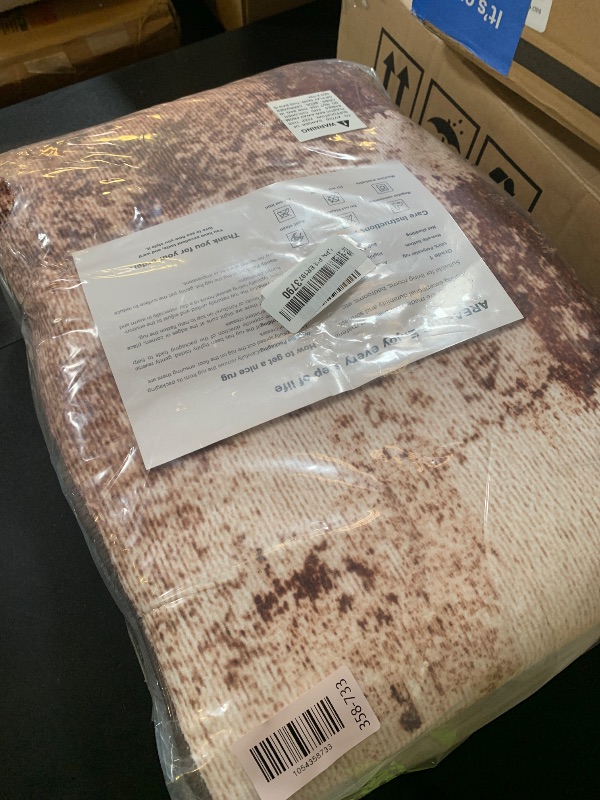 Photo 1 of Kelarea Living Room Rug, 6x9 Rug Modern Abstract Washable Rugs Brown Faux Wool Vintage Carpets, Non Slip Rug for Bedroom, Dining Room, College Dorm, Kids Playroom, Home Office