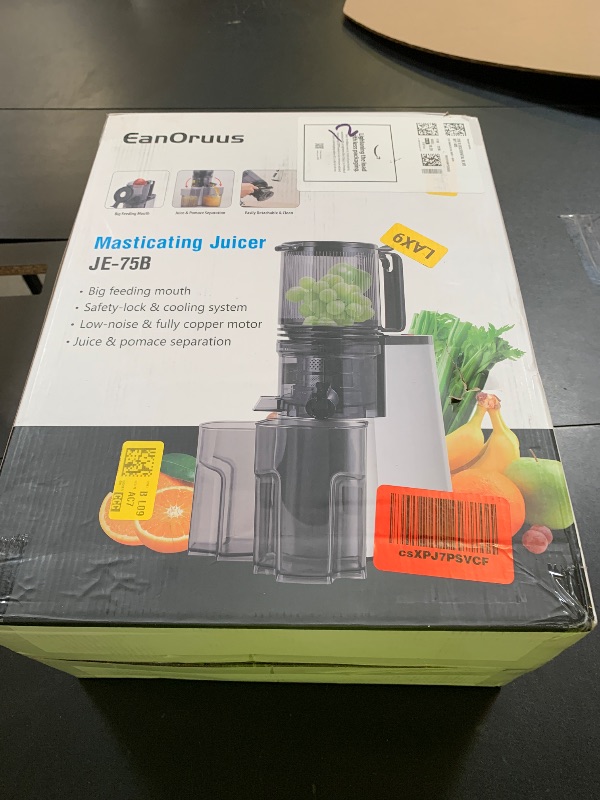 Photo 1 of Cold Press Juicer, 5.3" Wide Feed Chute Juice Extractor Machine with 400W, High Juice Yield, Slow Masticating Juicer for Whole Vegetables & Fruits, Metallic Silver
