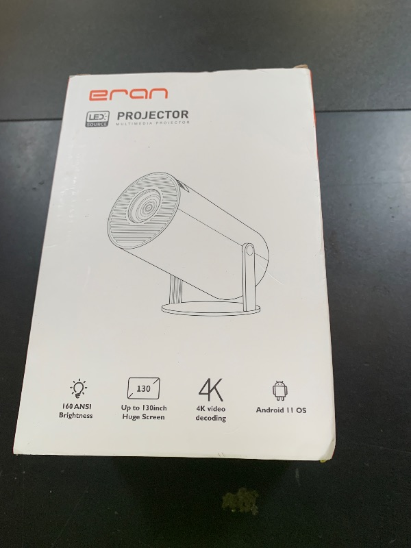 Photo 1 of Mini Projector, HY300 PRO Portable Projector, Support 4K 1080P with Dual-Band WIFI6 5G Wireless 5.2 Bluetooth Android 11, 180° Rotatable, Auto Keystone Correction, 35"-130" Screen Video Projector