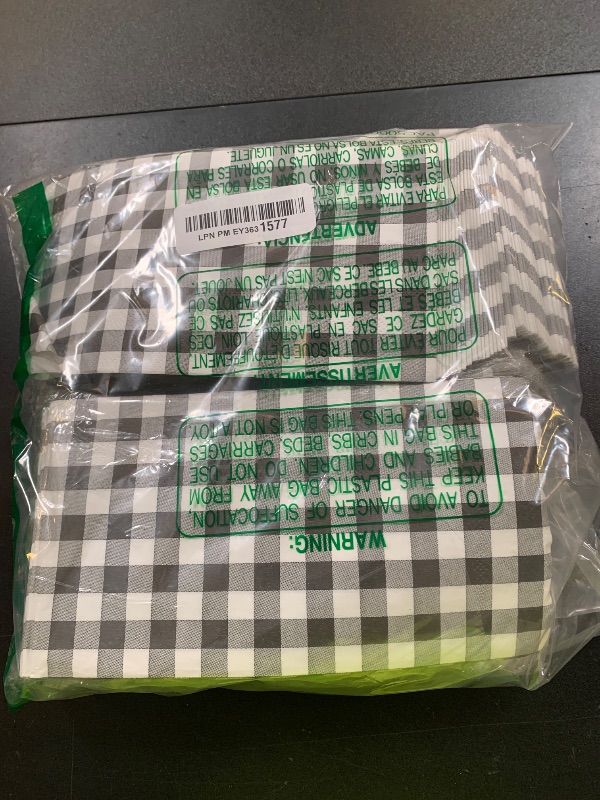 Photo 1 of 100 Black and White Gingham Paper Napkins, 3 Ply Disposable Black Buffalo Plaid Napkins Checkered Guest Napkins, Dinner Napkins Paper Hand Towels for Bathroom Picnic BBQ Birthday Wedding Party