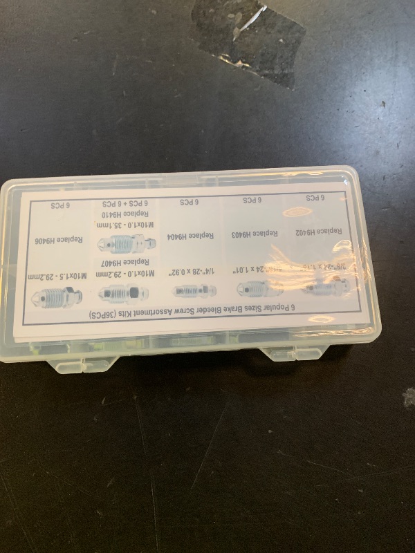 Photo 1 of Dsnaduo 36 PCS Bleeder Valve,Brake Bleeder Screw Assortment Kit Replace H9402-6, H9403-6, H9404-6, H9406-6, H9407-6, H9410-6