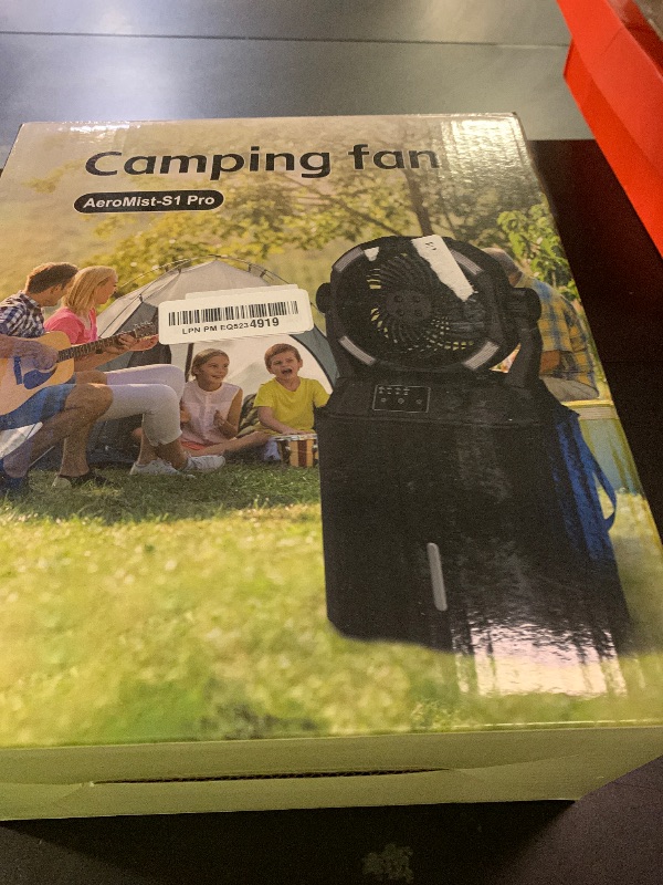 Photo 1 of Misting Fan Portable 42800mAh Rechargeable with Remote Control, Camping Fan with LED Light & Stepless Speed Control & Cooling Spray with 6L Bucket, Timer Function, Portable Handle, Rotate Hang Hook