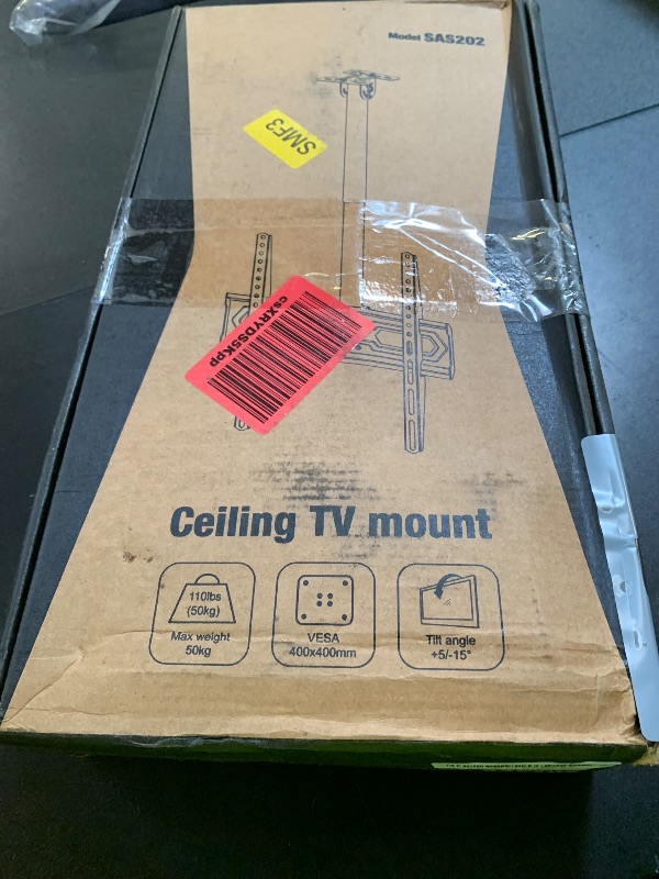 Photo 1 of USX STAR Ceiling TV Mount for 26-65 inch TVs, 360° Swivel Full Motion Ceiling Mount TV Bracket, Height Adjustable, Tilt TVs Ceilings Mounts, Supports up to 110 Lbs, Max VESA 400x400mm