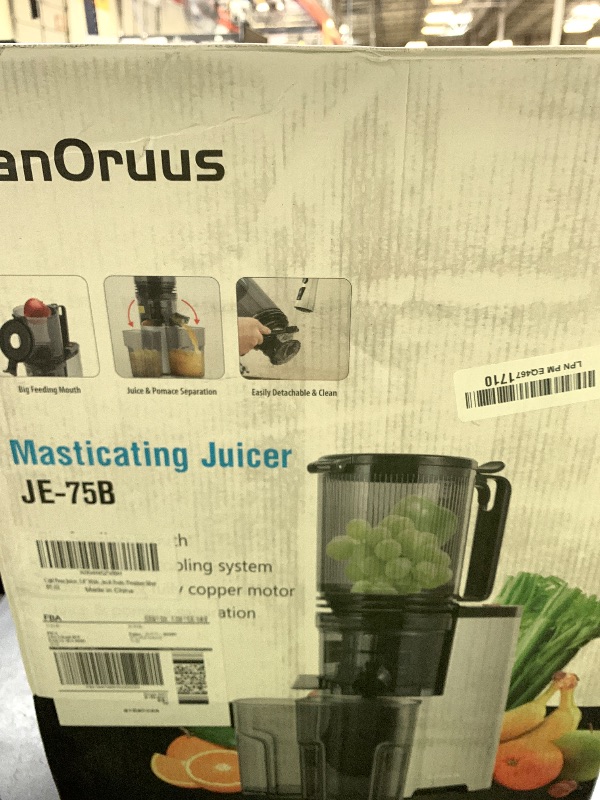 Photo 1 of Cold Press Juicer, 5.3" Wide Feed Chute Juice Extractor Machine with 400W, High Juice Yield, Slow Masticating Juicer for Whole Vegetables & Fruits, Metallic Silver