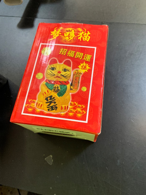 Photo 1 of VanEnjoy 6.77" Beckoning Ceramic Maneki Neko Lucky Fengshui Cat