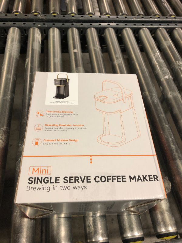 Photo 1 of Tastyle Single Serve One Cup Coffee Maker, for K Cups and Grounds, Mini Coffee Maker with Portable Handle, 6 to 12 Oz Brew Size, for Travel, Camping, Office, RV and Dorm, 120V, Black and Gold
