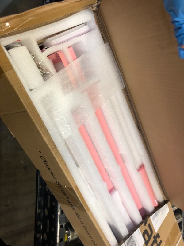 Photo 1 of Adjustable Handrails for Outdoor Steps – Pink Metal Stair Railing with Flexible Angle Design, Porch Railing Fits 1 to 2 Steps or Horizontal Use, Unique Wrought Iron Hand Rails with Installation Kit