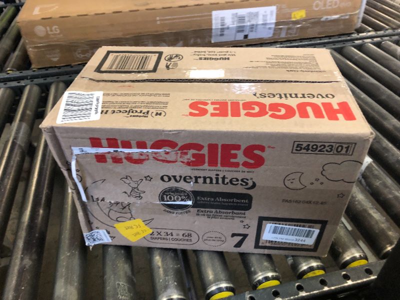 Photo 1 of Huggies Size 7 Overnites Baby Diapers: Overnight Diapers, Size 7 (41+ lbs), 68 Ct (2 Packs of 34), Packaging May Vary
