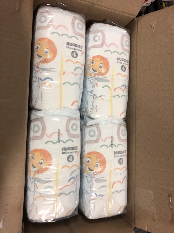 Photo 1 of Huggies Size 4 Diapers, Little Movers Baby Diapers, Size 4 (22-37 lbs), 120 Count, Packaging May Vary