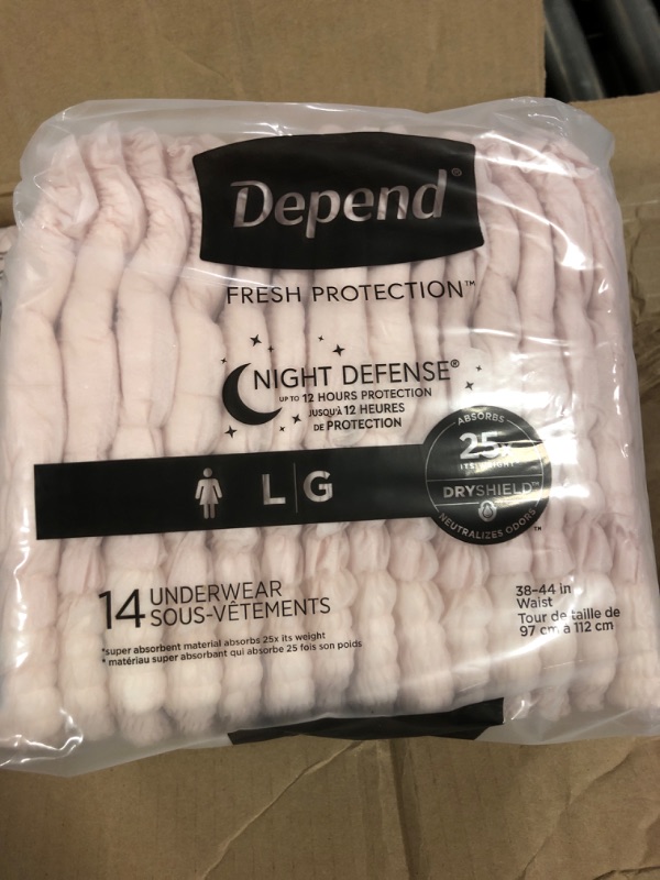 Photo 1 of Depends 5516400 Night Defense Adult Underwear Women's Medium 60ct Case
About this product