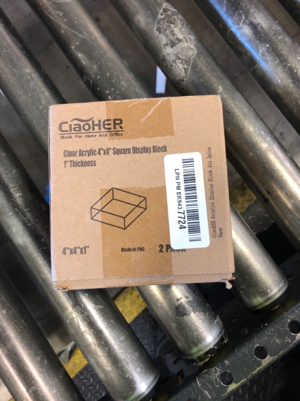 Photo 1 of CiaoHER 1in Thickness 4in Square Acrylic Cube Display Block Clear Polished Pedestal Stand Riser Solid Base 4" x 4" x 1", 2 Pack