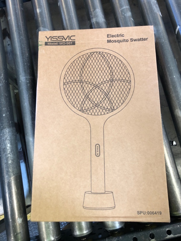 Photo 1 of YISSVIC Electric Fly Swatter Bug Zapper Racket Dual Modes Mosquito Killer with Purple Mosquito Light Rechargeable for Indoor Home Office Backyard Patio Camping