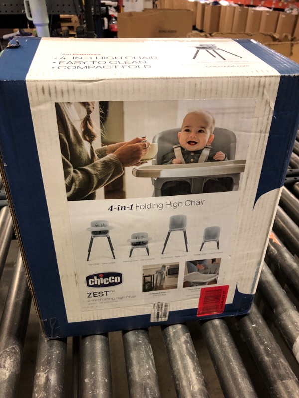 Photo 1 of Chicco Zest 4-in-1 Folding High Chair, Feeding Chair, Toddler Chair and Youth Stool, Multi-Use Easy Clean High Chair | Seasalt/Grey