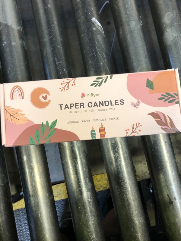 Photo 1 of 10 Inch Baby-Pink Taper Candles for Home Decoration, 10 Pack Unscented Candlesticks for Dinner Wedding Party, Smokeless and Dripless Candle Sticks