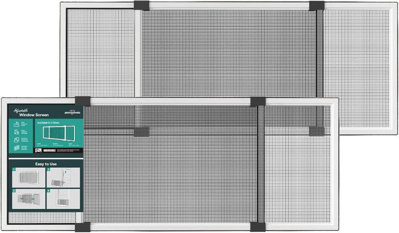 Photo 1 of Expandable Window Screen, Horizontal (10" H x 19.6" - 36" W, 2 Pack) Adjustable Window Screens, Replacement Window Screens for House Window