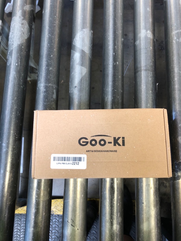 Photo 1 of Goo-Ki Low Profile Brushed Brass Cabinet Pulls, Double Hole Centers (6.3''/7.6'') Zinc Alloy Handle for Drawer Cupboard Wardrobe,6 Packed