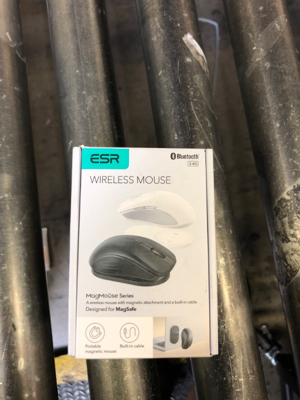 Photo 1 of ESR MagMouse Snap-to-Carry Bluetooth Mouse, Rechargeable Wireless Mouse for Laptop with Built-in Charging Cable, Reusable Adhesive Holder, BT 5.0 + 2.4 GHz Connectivity, Silent, Ergonomic, Black