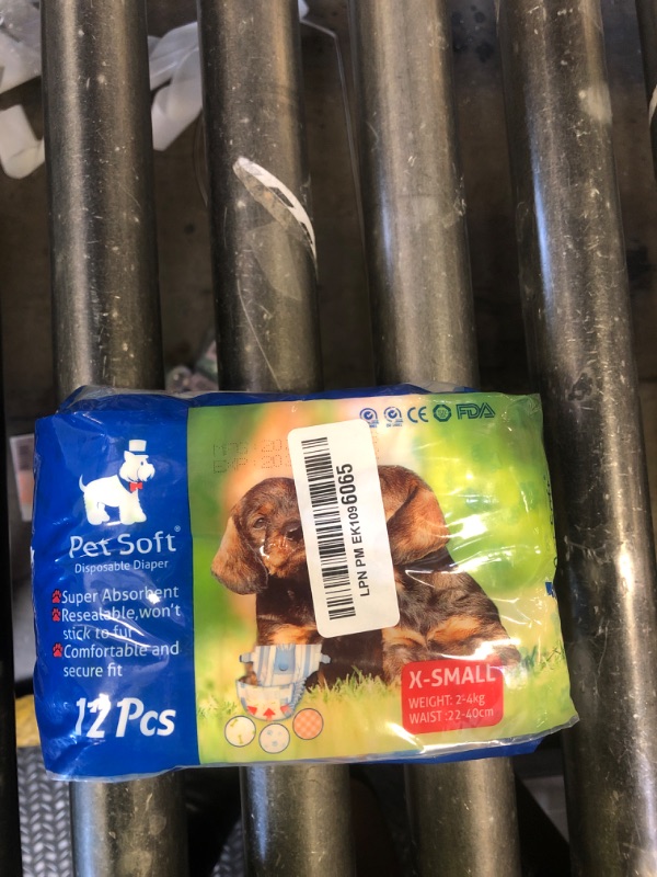 Photo 1 of Pet Soft Dog Diapers Female - Disposable Puppy Diapers, Cat Diaper 12pcs XSmall